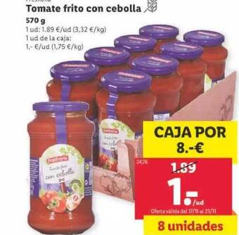 Lidl Freshona tomate frito con cebolla oferta