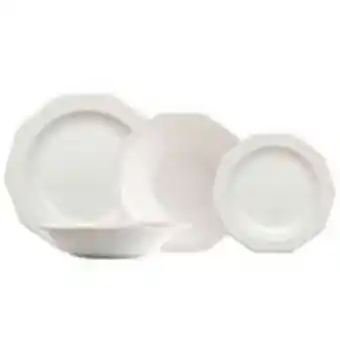 Embargos a lo bestia Vajilla artic white queen's by churchill 19 piezas decagonal loza vitrificada blanco oferta