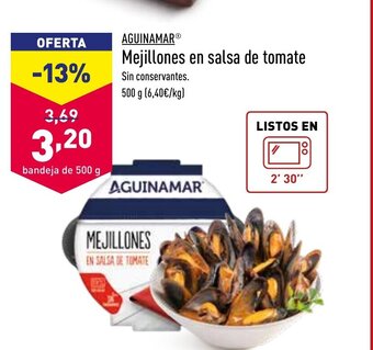ALDI Aguinamar Mejillones en salsa de tomate oferta