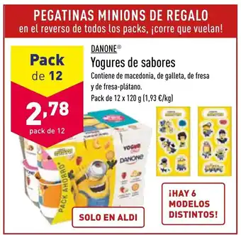 ALDI Danone Yogures de sabores 12x120g oferta