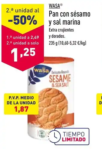 ALDI Wasa Pan con sèsamo y sal marina 235g oferta