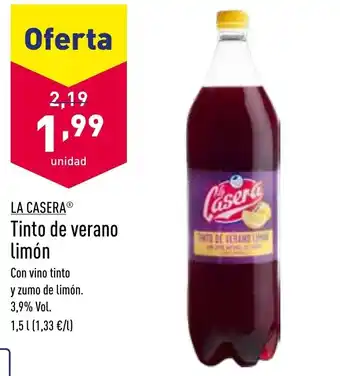 ALDI La Casera Tinto de verano limón 1,5L oferta