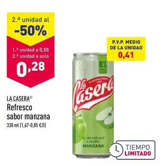ALDI La Casera Refresco sabor manzana 330ml oferta