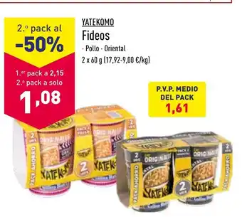 ALDI Yatekomo Fideos 2x60g oferta