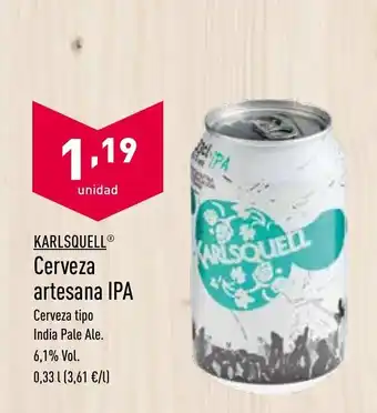 ALDI Karlsquell Cerveza artesana IPA 0,33l oferta