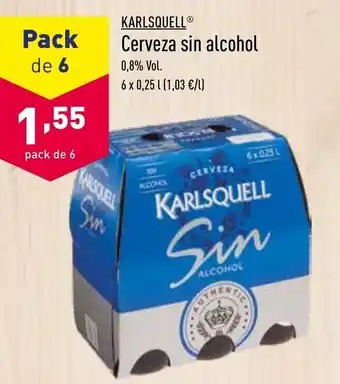 ALDI Karlsquell Cerveza sin alcohol 6x0,25l oferta
