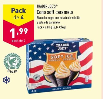 ALDI Trader Joe's Cono soft caramelo 4 x 81g oferta