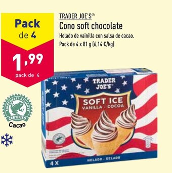 ALDI Trader Joe's Cono soft Chocolate 4 x 81g oferta