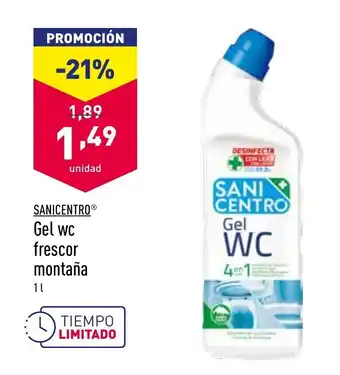 ALDI Sanicentro Gel wc frescor montaña 1L oferta