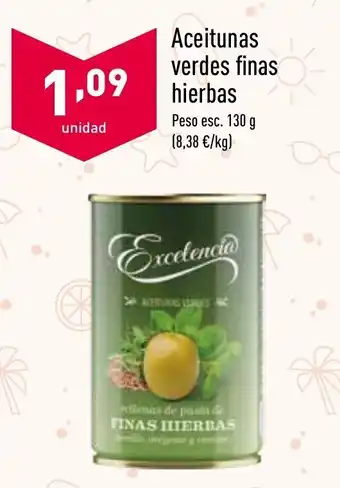 ALDI Aceitunas verdes finas hierbas 130g oferta