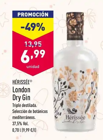 ALDI Hèrissèe London Dry Gin 0,70l oferta
