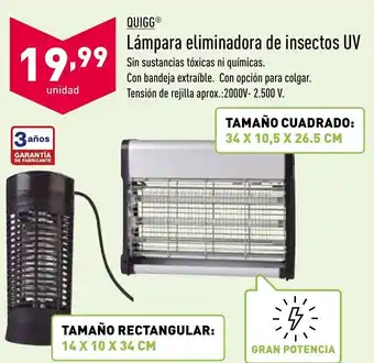 ALDI uigg Lámpara eliminadora de insectos UV oferta