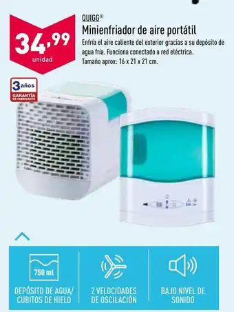ALDI Quigg Minienfriador de aire portátil oferta