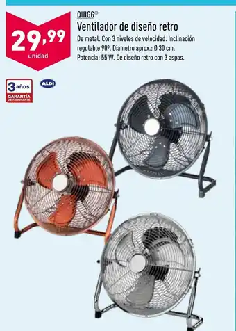 ALDI Quigg Ventilador de diseño retro oferta