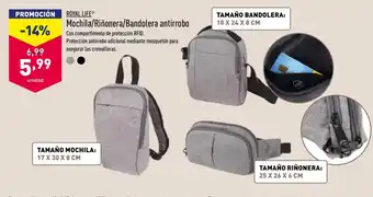 ALDI Tamaño Bandolera/Tamaño Riñonera/Tamaño Mochila oferta