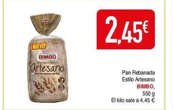 Masymas Pan rebanada estilo artesano bimbo oferta