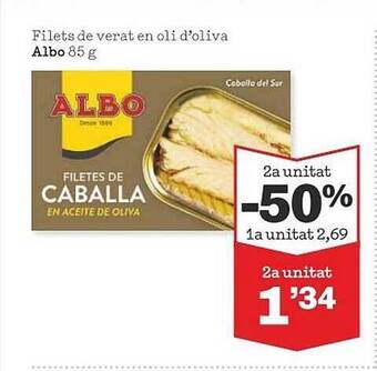 Sorli 2a unitat -50% filets de verat en oli d'oliva albo oferta