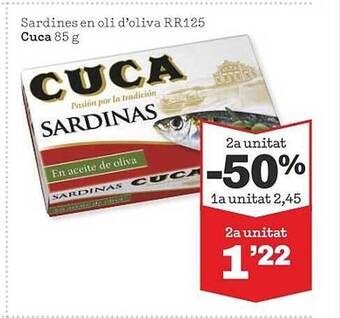 Sorli 2a unitat -50% sardines en oli d'oliva rr125 cuca oferta