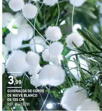 Leroy Merlin Gruinalda de copos de nieve blanco de 135 cm oferta