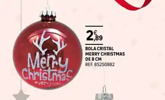 Leroy Merlin Bola cristal merry christmas de 8cm oferta
