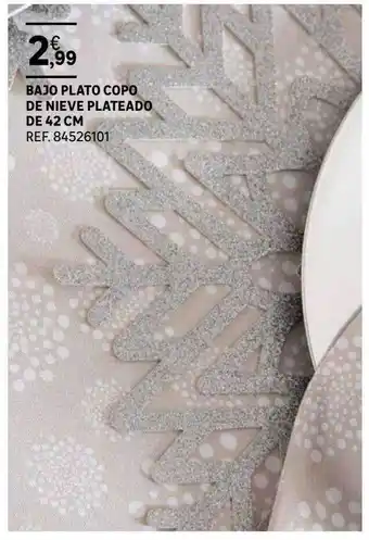 Leroy Merlin Bajo plato copo de nieve plateado de 42 cm oferta