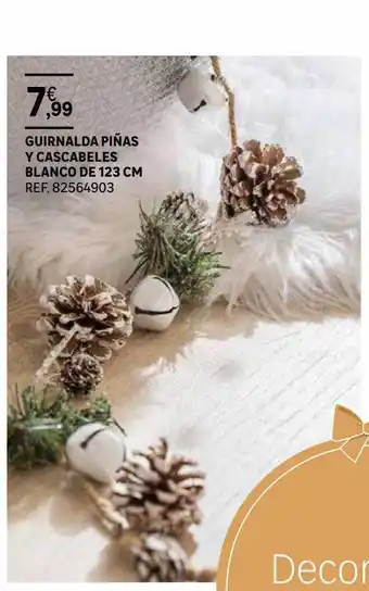 Leroy Merlin Guirnalda piñas yy cascabeles blanco de 123 cm oferta