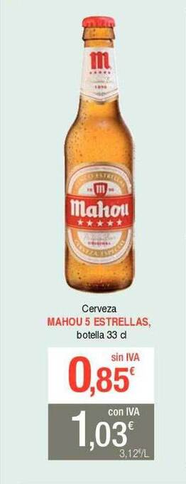 Masymas Cerveza mahou 5 estrellas oferta