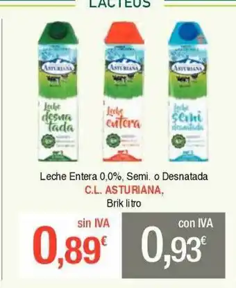 Masymas Leche entera 0.0% semi o desnatada c.l. asturiana oferta