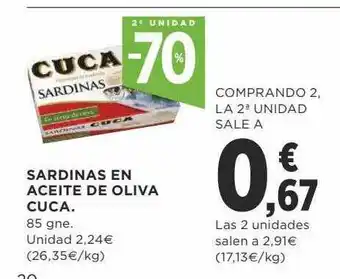 Supercor 2a unidad -70% sardinas en aceite de oliva cuca oferta