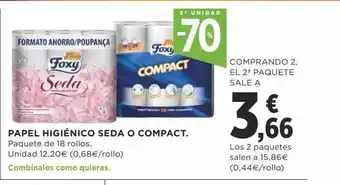 Supercor 2a unidad -70% papel higiénico seda o compact oferta