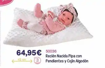 Recién nacida pipa con pendientes y cojín algodón