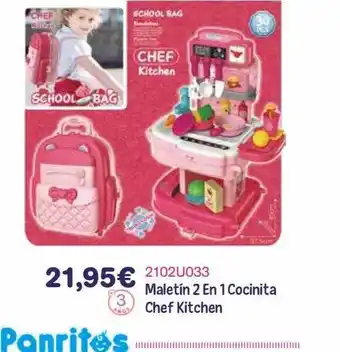 Maletín 2 en 1 cocinita chef kitchen panritos