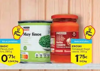 Caprabo Basic pèsols molt fins oferta