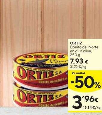 Caprabo Ortiz bonito del norte en oli d'oliva oferta