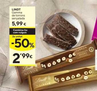 Caprabo Lindt gamma de torrons senyalada oferta