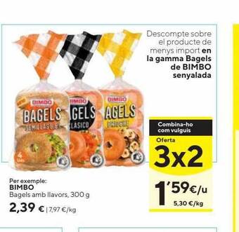 Caprabo Bimbo bagels amb llavors oferta