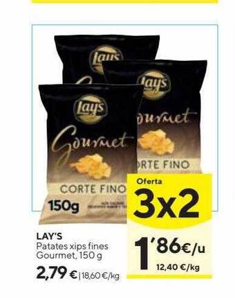Caprabo Lay's patates xips fines gourmet oferta