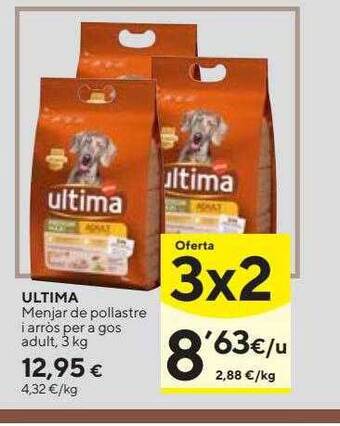 Caprabo Ultima menjar de pollastre i arròs per a gos adult oferta