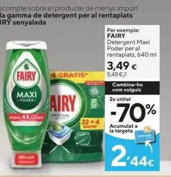 Caprabo Fairy detergent maxi poder per al rentaplats oferta