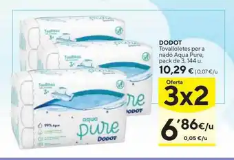 Caprabo Dodot tovalloletes per a nadó aqua pure oferta