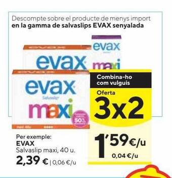 Caprabo Evax salvaslip maxi oferta