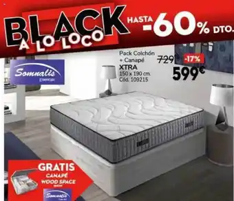 Conforama Pack colchón + canapé xtra somnalis oferta