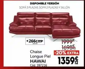 Conforama Chaise longue piel hawai oferta