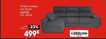 Conforama Chaise longue con poufs lucia oferta