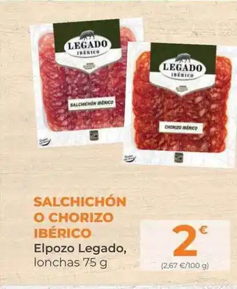 SPAR Gran Canaria Salchichón o chorizo ibérico elpozo legado oferta