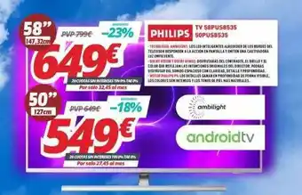 Mi electro Philips TV 58PUS8536 y 50PUS8535 oferta