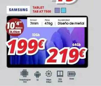Mi electro Samsung Tablet Tab A7 T500 oferta