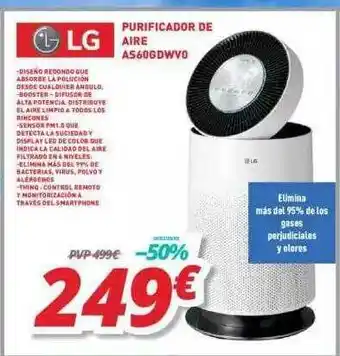 Mi electro Lg Purificador De Aire AS60GDWVO oferta