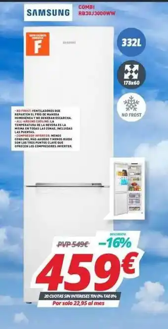Mi electro Samsung Combi RB30J3000WW oferta