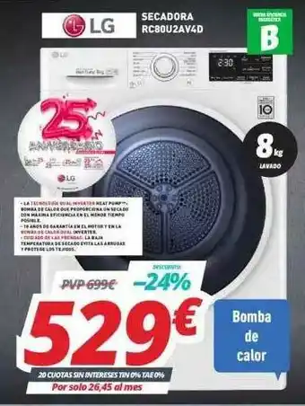 Mi electro LG Secadora RC80U2AV4D oferta